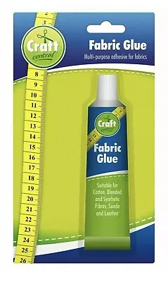 Fabric Glue Fabrics 50ml Quick Bond Washable Textile Clothes Hemming Repair • £2.95