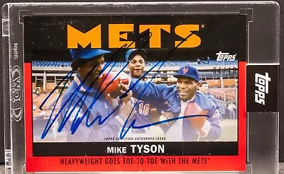 MIKE TYSON 2021 Topps Once Upon A Time In Queens Red On Card Auto Autograph 4/10 • $118.50