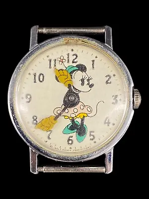 Vintage Walt Disney Productions Minnie Mouse Wind-Up Wristwatch • $33.99