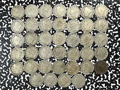 $7.05 • Buy Lot Of 39x Assorted 5 Cent Liberty Head V Nickels Lot#JF77 Mixed Date & Grade