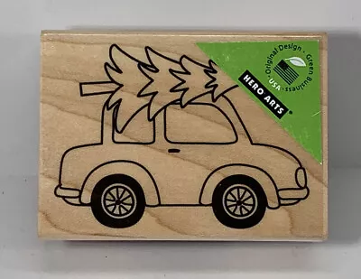 Hero Arts CAR WITH TREE Wood Mount Rubber Stamp F5528 CHRISTMAS Unused • $3.99