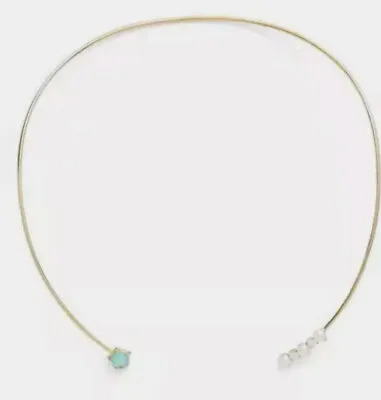 $39 • Buy Nadri Cubic Zirconia Open Collar Necklace With Amazonite & Pearl, NWT $150