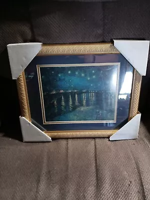 Picture Beautiful Gold Frame  Van Gogh   Starry Night Over The Rhone  13  X 16  • $49.99