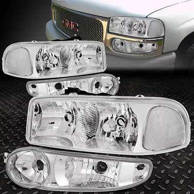 For 01-06 Sierra Yukon Denali Chrome/clear Corner Headlight Signal Bumper Lamps • $76.88