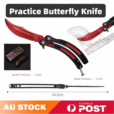 Butterfly Knife Trainer Training Practice Metal Steel Sheath CSGO Balisong Tool  • $27.99