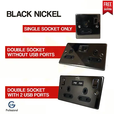 £14.97 • Buy Double Sockets With USB Charger Port Wall Socket Outlet 2 Gang 13A UK Plug