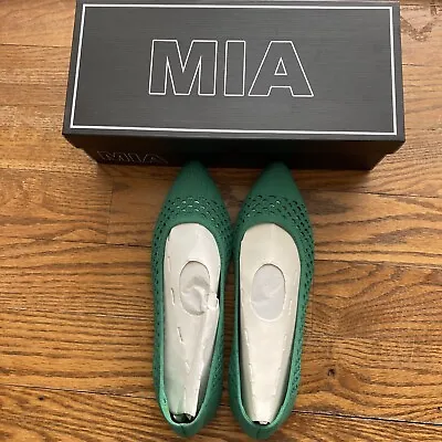MIA Women's Lovi Knitted Slip-On Pointed Toe Flat - Green - Size 7.5 - QI00310 • $17.95