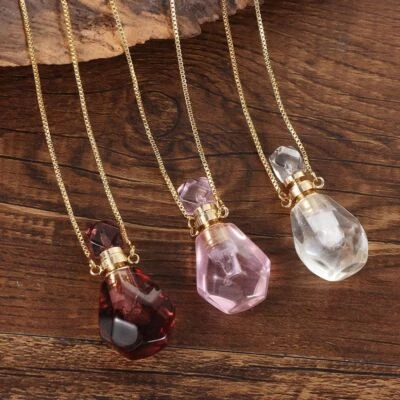 $7.10 • Buy Oil Diffuser Vial Perfume Bottle Pendant Jewelry Gift Natural Stone Necklace