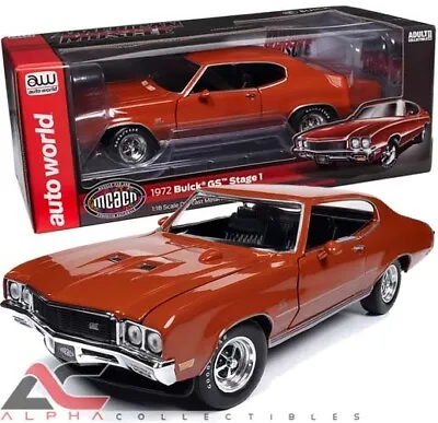 Autoworld Amm1327 1 1:18 1972 Buick Gs Hardtop (flame Orange) • $99.99