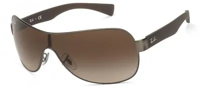 $139.99 • Buy Ray Ban 3471 029/13 Unisex Pilot Shield Gunmetal Brown Gradient Sunglasses 