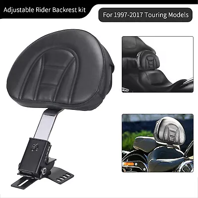 $56.03 • Buy Adjustable Driver Rider Backrest Black For Harley 97-17 Street Glide Back Rest
