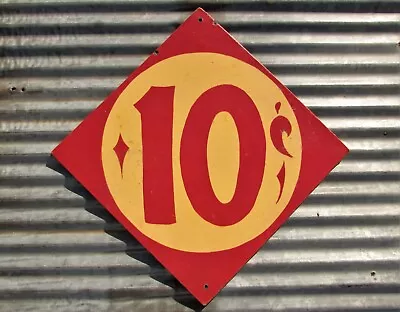 VINTAGE CARNIVAL 10 Cents SIGN RIDE GAME SIDESHOW ADMISSION BOOTH FREAK SHOW Old • $18.50