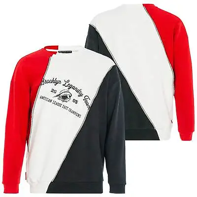 $44.90 • Buy Redbridge Men's Pullover Sweatshirt Jumper Sweater Sports 3Tone Brooklyn Team