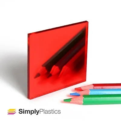 3mm Plaskolite® Red 1310 Acrylic Mirror Perspex Plastic Sheet Panel / A4 A3  • £9.40