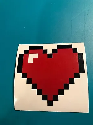 Minecraft Pixel Heart Vinyl Decal - 2 Sizes - 8 Bit Heart • $3.25