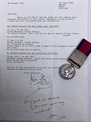 British MGS Military General Service Medal Joseph Skinner Sjt 4th Foot 7 Bar • $9000