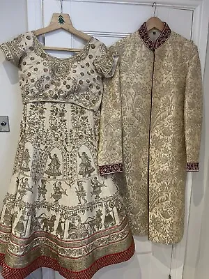 Asian Indian Bridal & Mens Lengha Wedding Dress Outfit Red Size 8/10 Cost £2k • £495