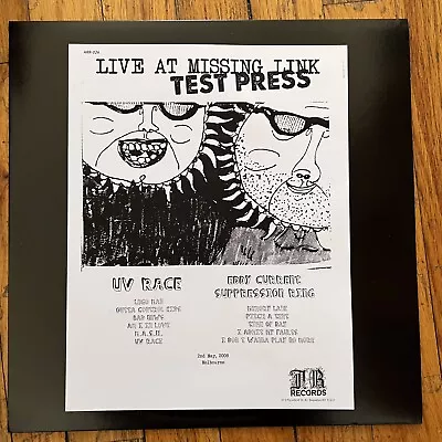 UV Race Eddy Current Suppression Ring ‎– Live At Missing Link LP Test Press 2012 • $30