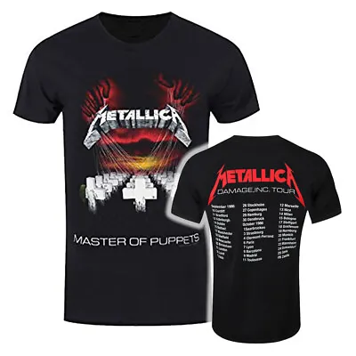 Metallica T-Shirt Master Of Puppets European Tour 86 Rock New Black Official • £15.95