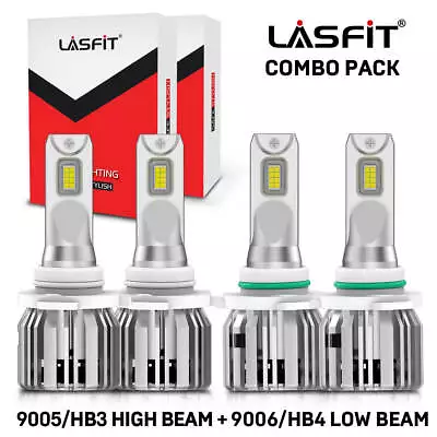 4x Lasfit 9005 9006 Combo LED Headlight High Low Beam Bulbs 6000K Cool White • $69.99