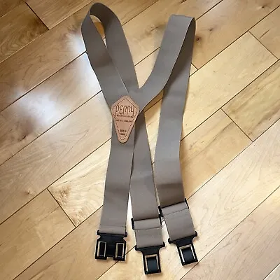 Perry Hook-on Belt Y-Back Adjustable Suspenders - Tan Strap USA • $13