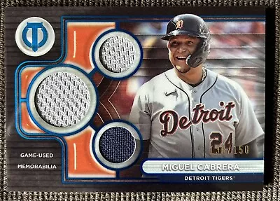 2024 Topps Tribute Miguel Cabrera #136/150 Triple Relic Patch Game Used #TTR-MC • $5.55