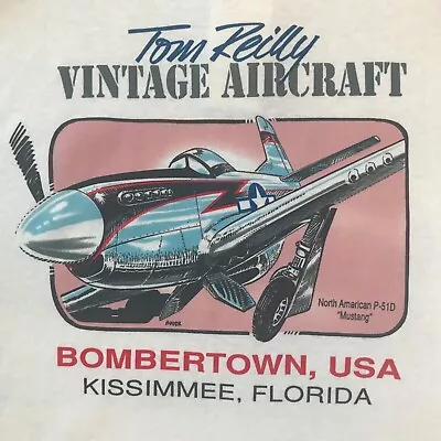 Vintage Tom Reilly Vintage Aircraft Bombertown USA P51 Mustang Polo Shirt Sz Lg • $17.99