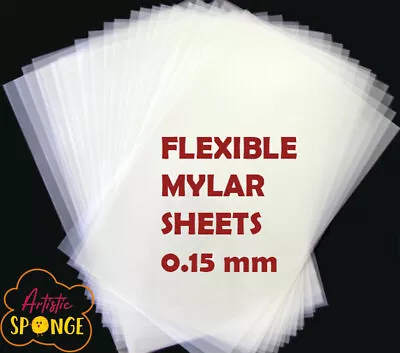 Clear Mylar Stencil Sheets 125 Micron 0.15mm A6 A5 A4 A3 Shilouette Cricut Craft • £184.99