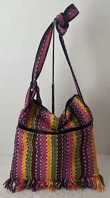 £20.86 • Buy Artisan Woven Hippie Crossbody Shoulder Bag Fringe Colorful Striped Zipped Lined