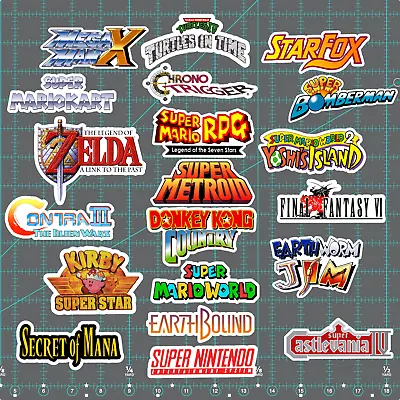 20 Super Nintendo SNES Logo Sticker Pack - White Clear Or Holographic - Vinyl • $10.95