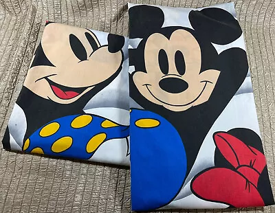 VTG Wamsutta Disney Mickey & Minnie Mouse Twin Sheet Set 2 Piece Cartoon • $4.99