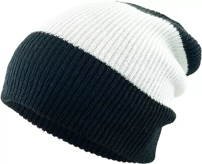 Slouch Beanie Winter Skull Cap Striped Ribbed Baggy Fit Ski Hat • $7.99