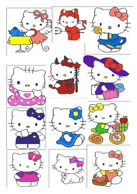 Hello Kitty 2 Intarsia Knitting Patterns • £6.50