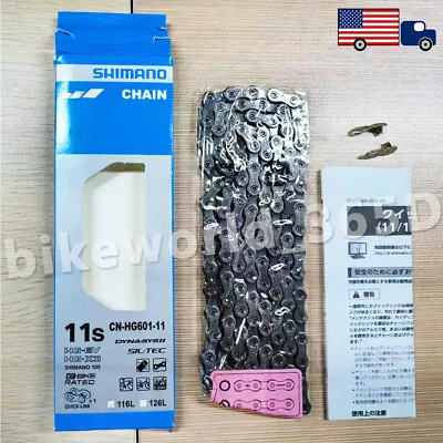 Shimano 105 CN-HG601 11 Speed Chain 116 Link HG-X11 Road E-Bike Chain Quick Link • $19.99