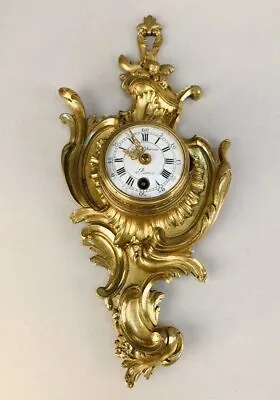 $1115.07 • Buy Antique French Cartel Gilt Bronze Clock Wall Hanging Napoleon III Style 19th C