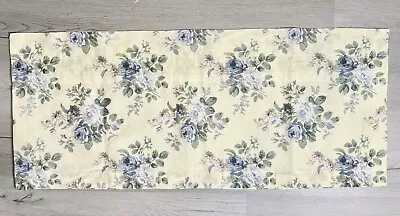 Laura Ashley Rod Pocket Valance 88x18 Floral Yellow Cotton Lined Cottage Country • £22.17