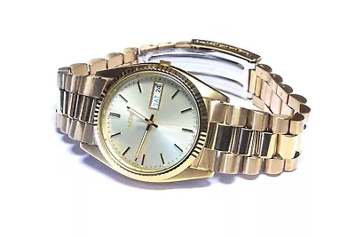 New Men's SEIKO 7N43-8111 Analog Watch 34mm Gold Tone - New Cell - Display Model • $11.50