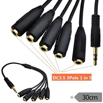 3.5mm 3 Way Port Aux Multi Headphone Earphone Audio Splitter Adapter • £4.39