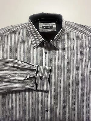 ZAGIRI Button Up Mens Shirt XL Striped Geometric Long Sleeve • $24.49