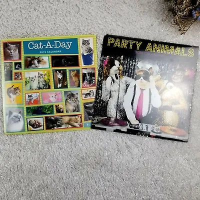 Cat Calendar Lot Of 2 Party Kitty Cat A Day 2019 (U) • $1.55