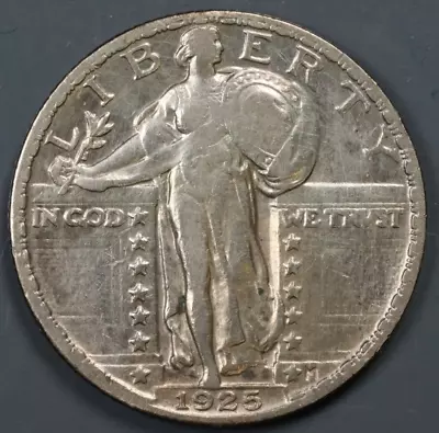 1925 25C Standing Liberty Silver QUARTER DOLLAR EARLY US TYPE COIN Q177 • $16.99