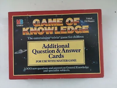 Game Of Knowledge Additional Questions & Answer Cards Vintage 1985 Board Game • £7.81