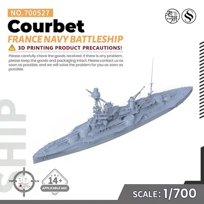 SSMODEL 1/700 Military Model Kit France Navy Courbet Battleship WAR GAMES WOW • $56.99