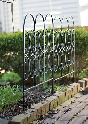 Metal Triple Arched Garden Edging Fence Path Driveway Border Lawn Edge 2Pcs • £30.31