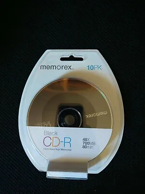 *** Memorex RECORDABLE CD-R BLACK 48X 700MB 80 MINUTES 10PACK NEW *** • $12.99