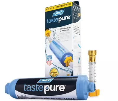 Camco 40043 TastePure RV / Marine Water Filter With Flexible Hose Protector New • $19.39