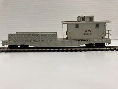 Custom 50’ Kitbashed Maintenance Of Way MOW Work Boom Car Caboose HO Scale • $29.99