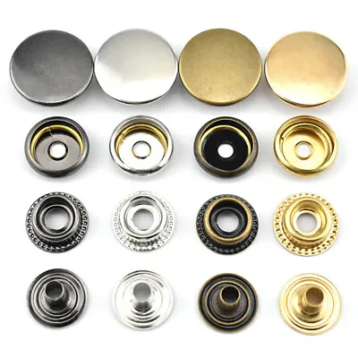 1Set Metal Brass Press Studs Sewing Button Snap Fasteners Craft Clothes Bags • $1.84