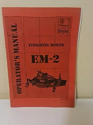 Sovema Finishing Mower Operator's Manual  • $15