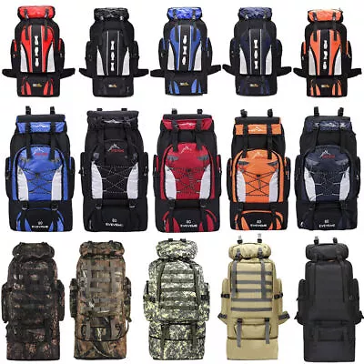 80L 100L Military Tactical Bag Backpack Rucksack Camping Hiking Travel Outdoor • $30.98